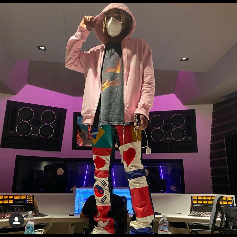 When Smoke Clears denim & leather jeans